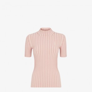 Lady's Fendi Sweater Light Pink Cotton