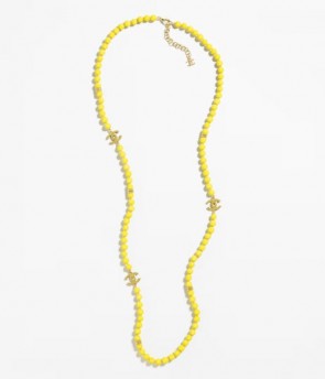 Lady's Chanel Long Necklace Gold & Yellow